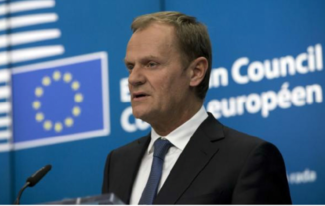 EU’s Tusk Calls on May to Press Ahead with Brexit Talks